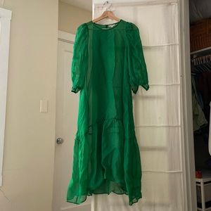 Ali Golden Peasant Dress - XS